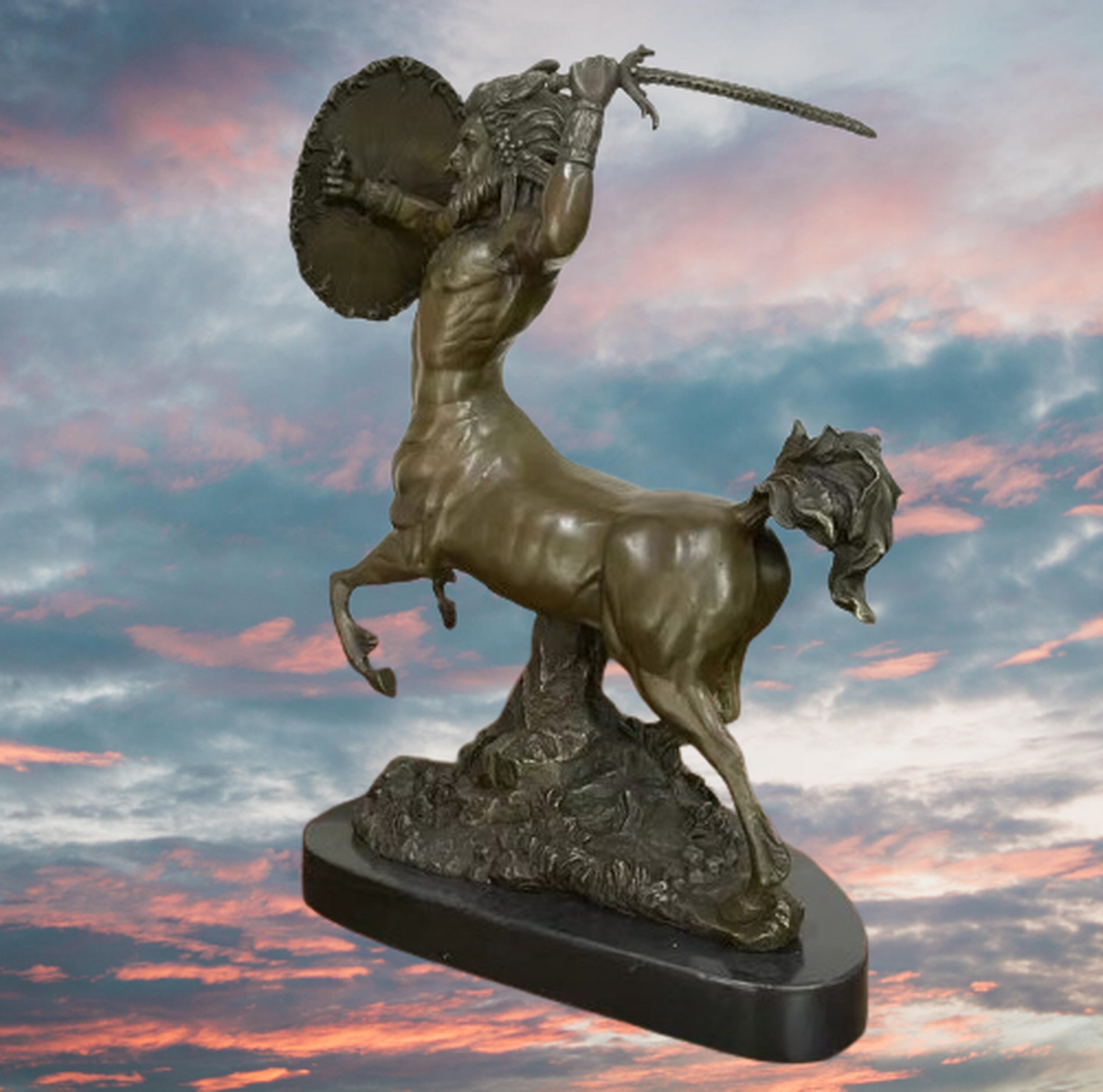 アントワーヌ＝ルイ・バリ作 ケンタウロスのブロンズ像 大型動物