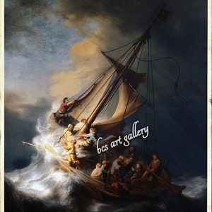 Rembrandt van Rijn Christ in the Storm on the Sea of Galilee Hand Painted oil reproduction Jesus calms a raging storm with divine authority