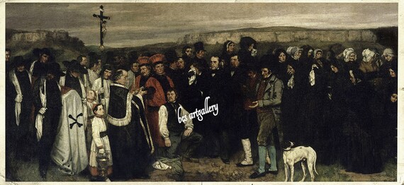 オルナンの葬儀 ギュスターヴ・クールベ 1849年 オルナンの埋葬 手描き
