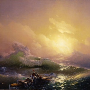 The Ninth Wave by Ivan Aivazovsky Quality hand painted oil painting reproduction,Stormy sea with shipwrecked sailors fighting for survival