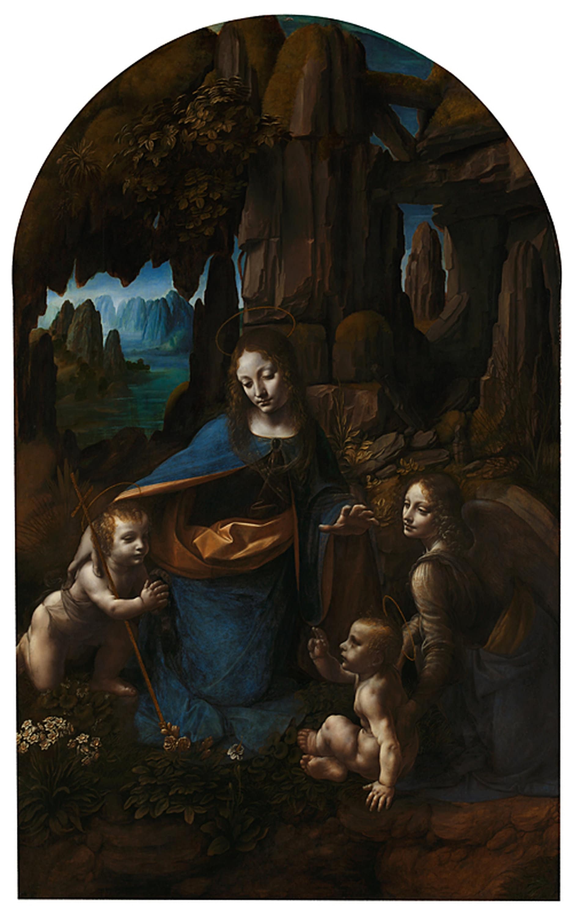 Leonardo Da Vinci Virgin of the Rocks (london) 1491 Hand Painted