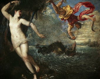 Tiziano Vecelli Titian - Perseus and Andromeda Museum Quality hand painted oil painting reproduction,Italian Renaissance artist