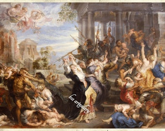 Peter Paul Rubens Massacre of the Innocents 1638 Handgemalte Öl Reproduktion Rubens Gemälde Alte Pinakothek München