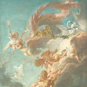 Oil Painting Reproduction | The Chariot of Venus by François Boucher c1730 | Rococo Mythology Art | Hand-Painted Canvas | French Masterpiece