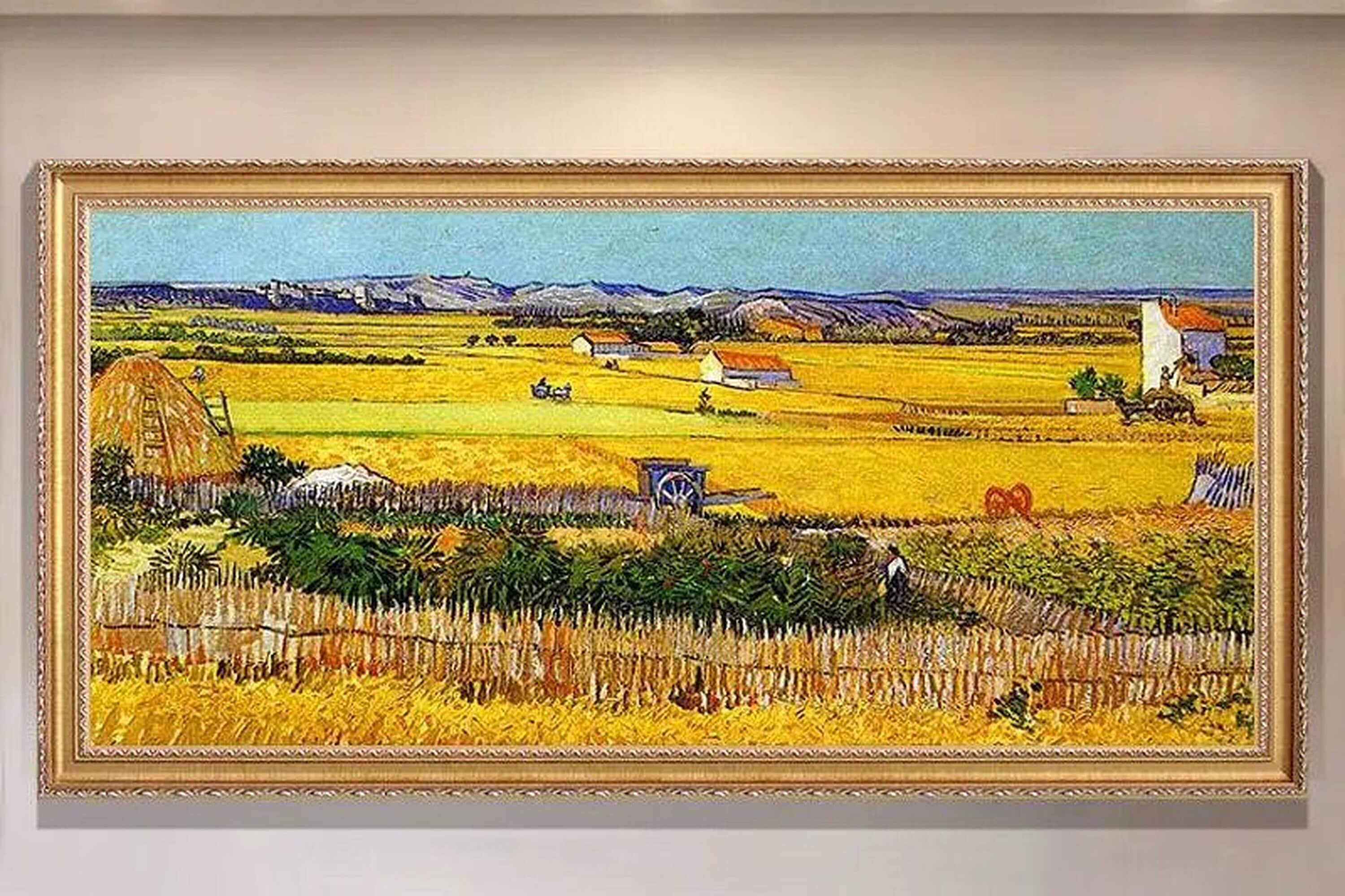 Vincent Van Gogh - Harvest at La Crau 1888 24x35in Museum Quality