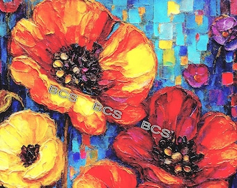 Entrückung II | Original Ölgemälde auf Leinwand | Moderne Natur Wandkunst von John Lu | Lebendiges zeitgenössisches Wohndekor 84 x 42 in