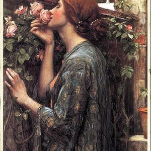 John William Waterhouse The Soul of the Rose (My Sweet Rose) Hand Painted oil reproduction JW Waterhouse A Floral Ode to Romance and Beauty