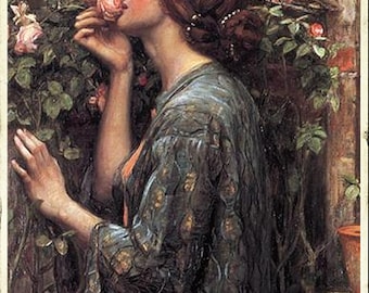 Rosens själ-tryck, John William Waterhouse handmålad oljereproduktion