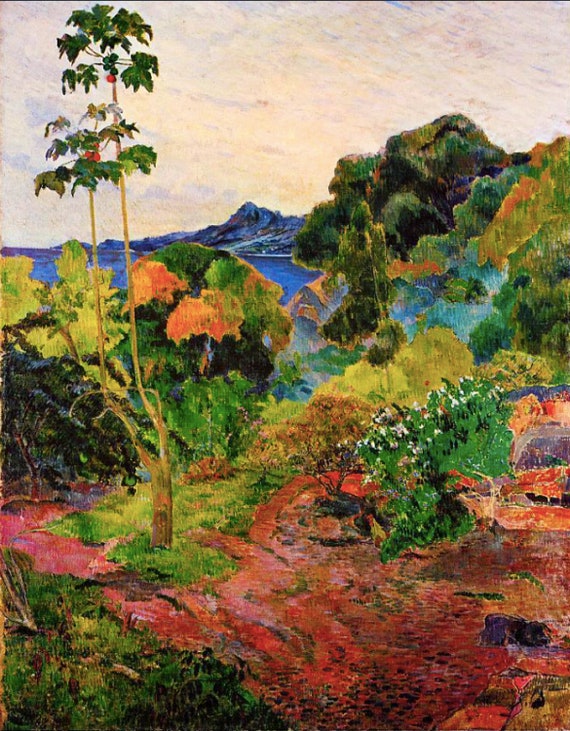ポール・ゴーギャン - マルティニークの風景（熱帯植物） 1887年