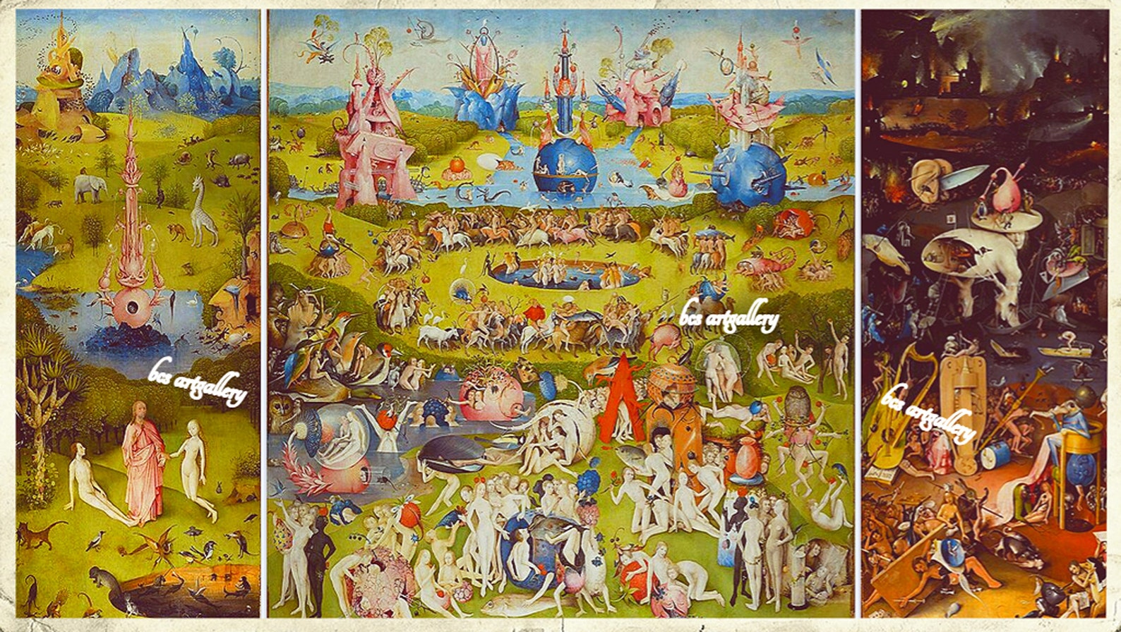 Hieronymus Bosch the Garden of Earthly Delights Triptych Hand Painted ...