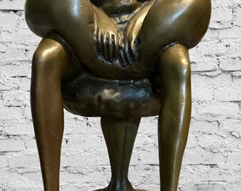 Untitled surreal bronze sculpture after Dali abstract and modernist female figure bronze statue sensual desire bronze beauty mature