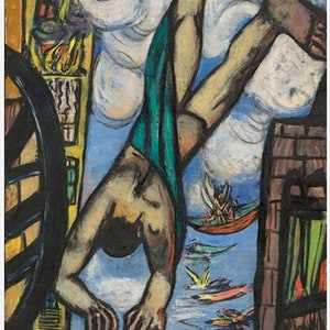Falling Man Max Beckmann 1950 Museum Quality Hand-Painted oil reproduction German Expressionism Beckmann final painting