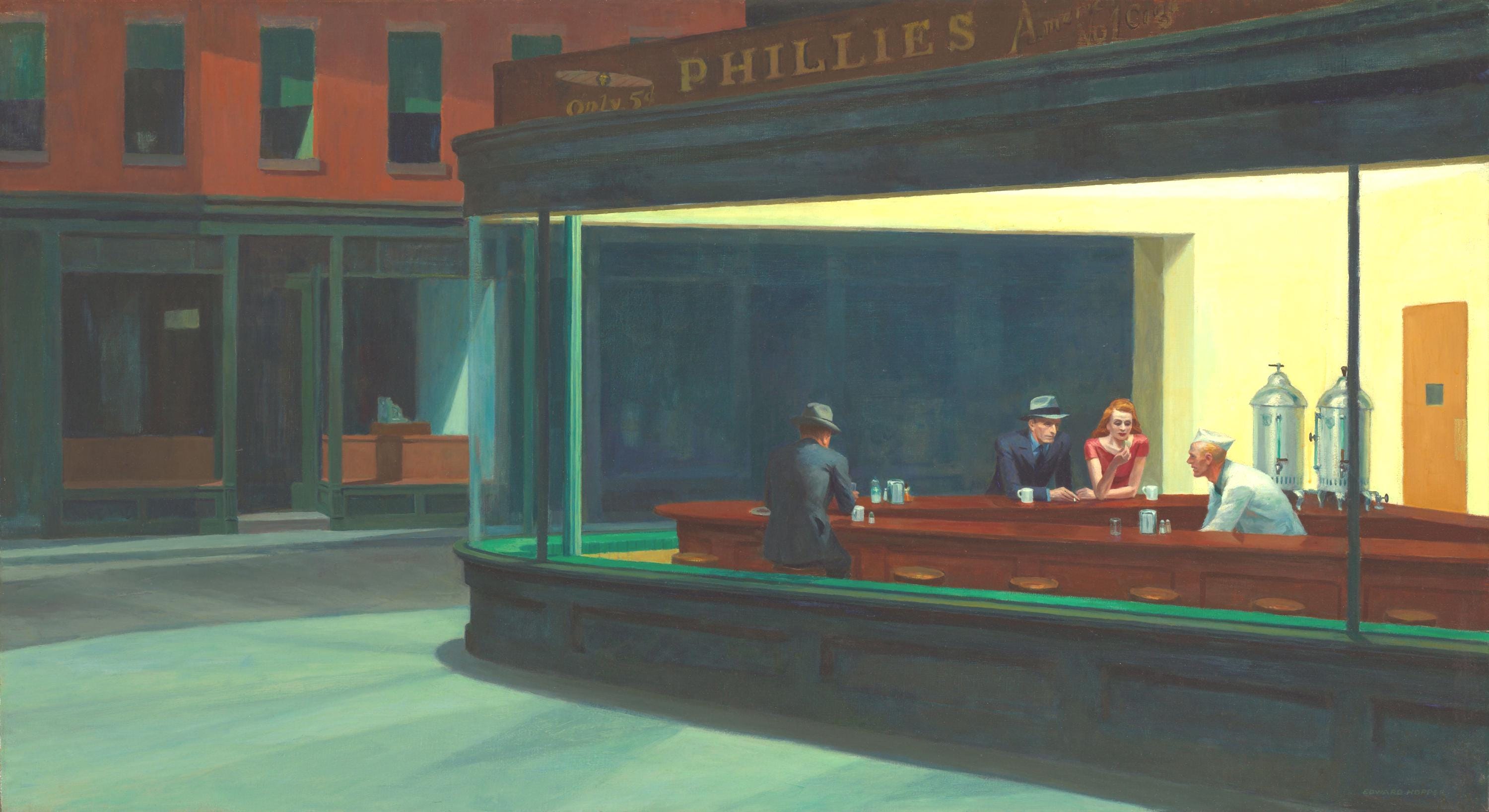 Edward Hopper - Nighthawks 1942 33x60in Museum Grade Hand