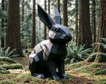 Geometrische Hasenskulptur, polygonale Hasenstatue-Replik