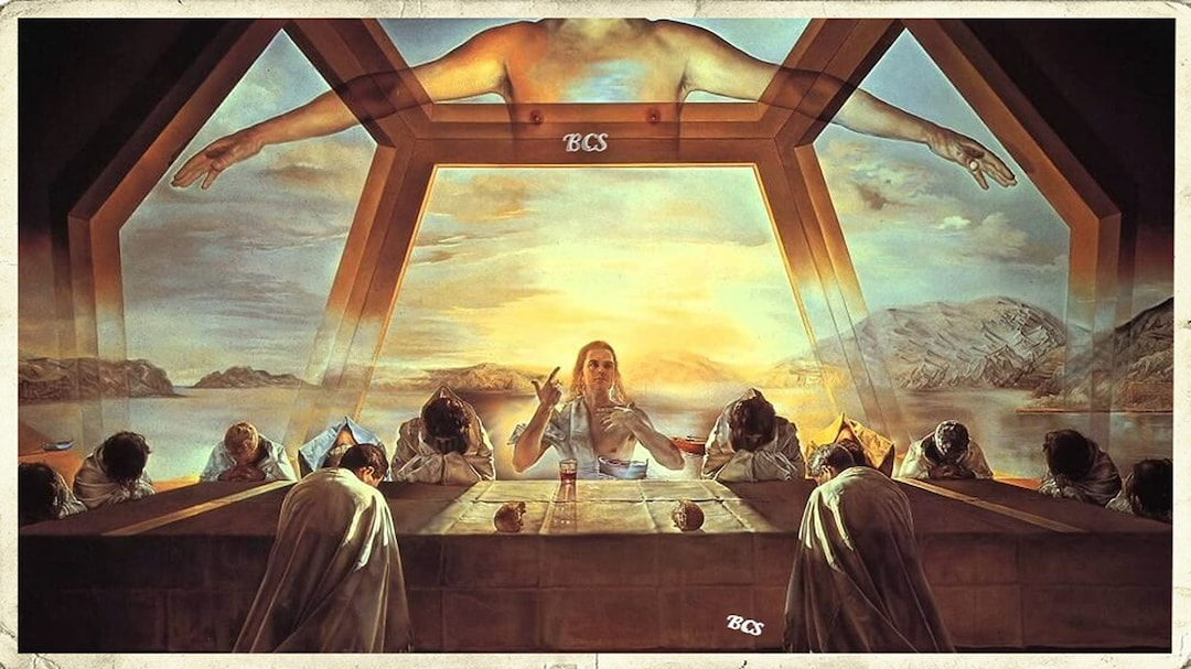 サルバドール・ダリ「最後の晩餐」手描き油彩複製「ダリ象徴主義の