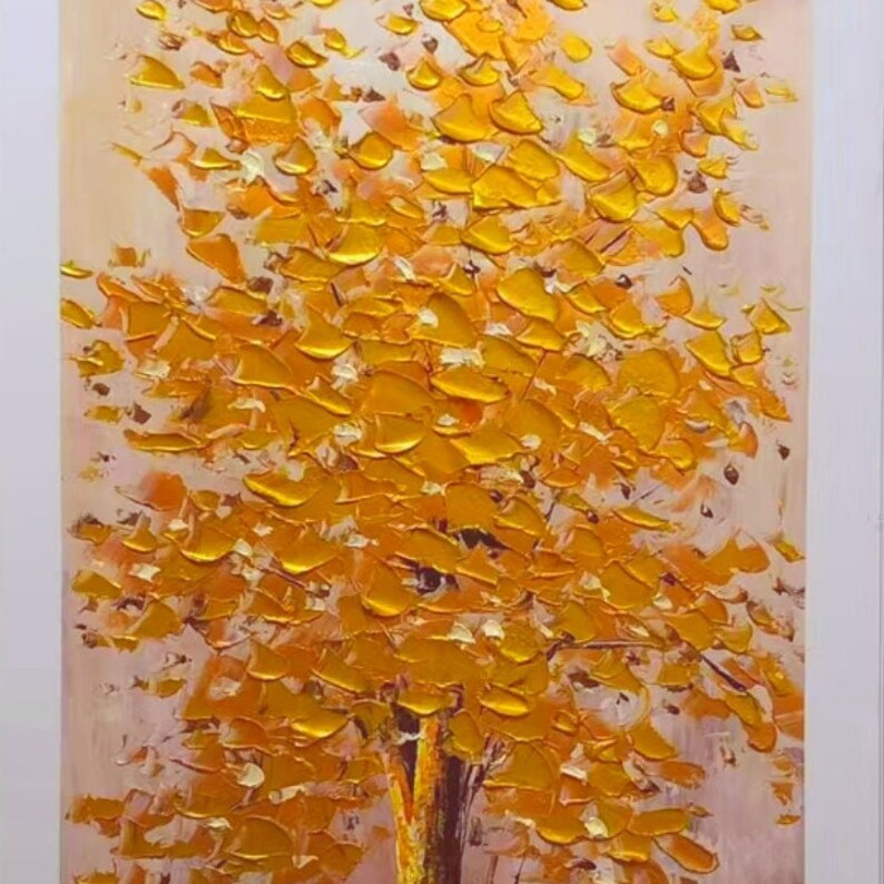 Creative Gold Tree Yggdrasil Oil Painting on Canvas,100% Hand Painted ...