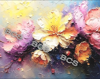 Floral Sinfonie | Original Abstrakte Öl-Malerei auf Leinwand | Moderne Natur Wandkunst von John Lu | Lebendiges, farbenfrohes und modernes Wohndekor