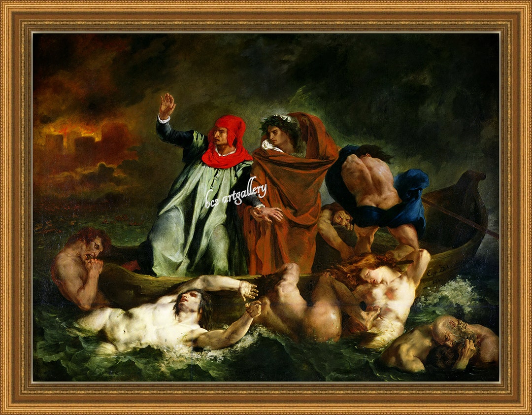 Oil Reproduction | the Barque of Dante by Eugène Delacroix