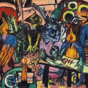 Max Beckmann Birds&#39; Hell 1937 Hand Painted oil reproduction German Expressionism human resilience chaos horrors of war