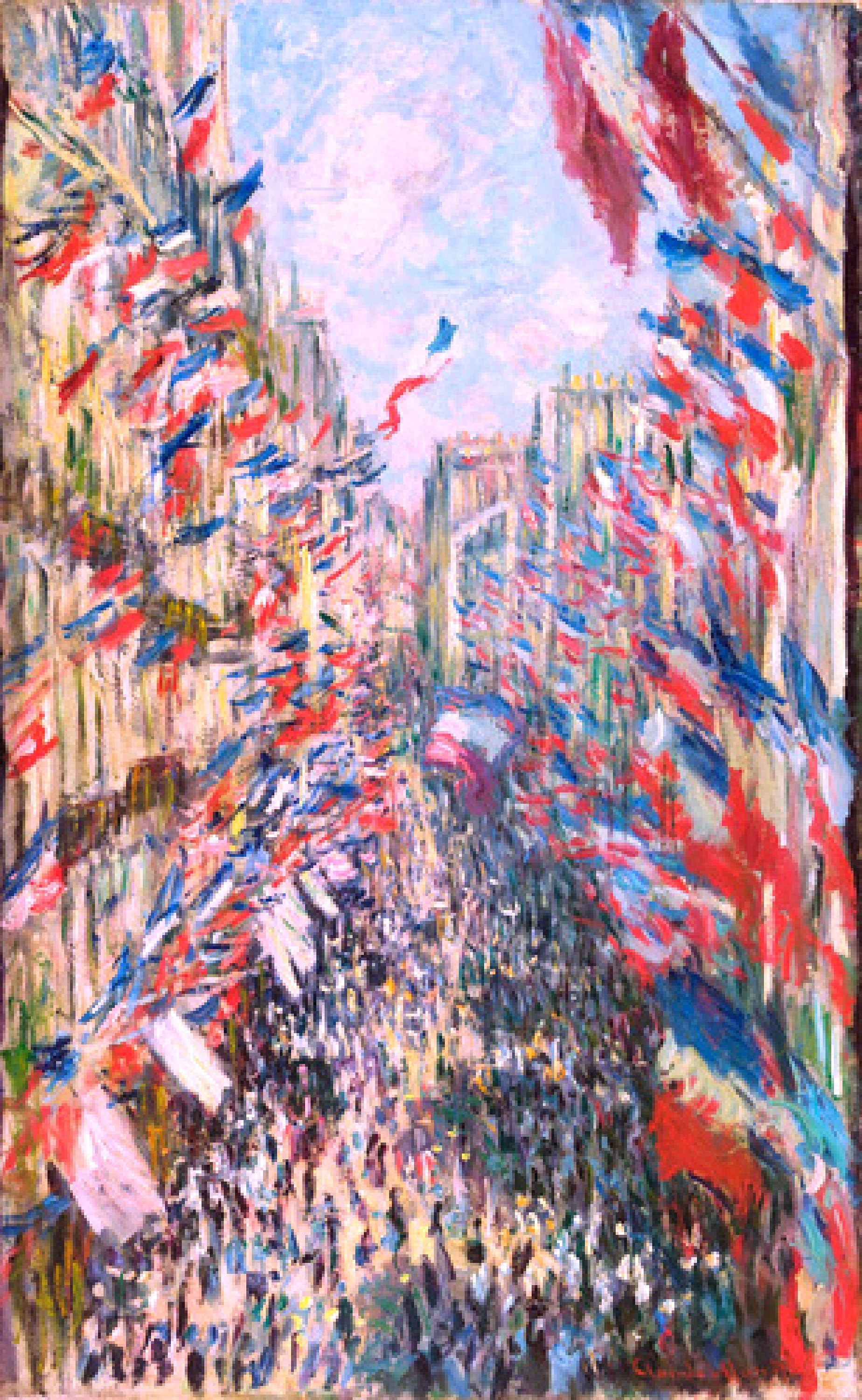モネ「パリのモントルグイユ通り（1878年6月30日の祝日）」美術館品質