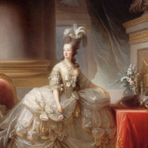 Elizabeth Vigee Le Brun - Marie Antoinette in Court Dress 1778 Hand-Painted Oil Reproduction French Royalty art Met Museum