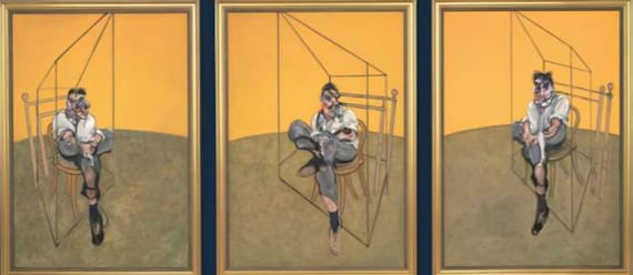 Three Studies of Lucian Freud Francis Bacon Triptych Hand-painted
