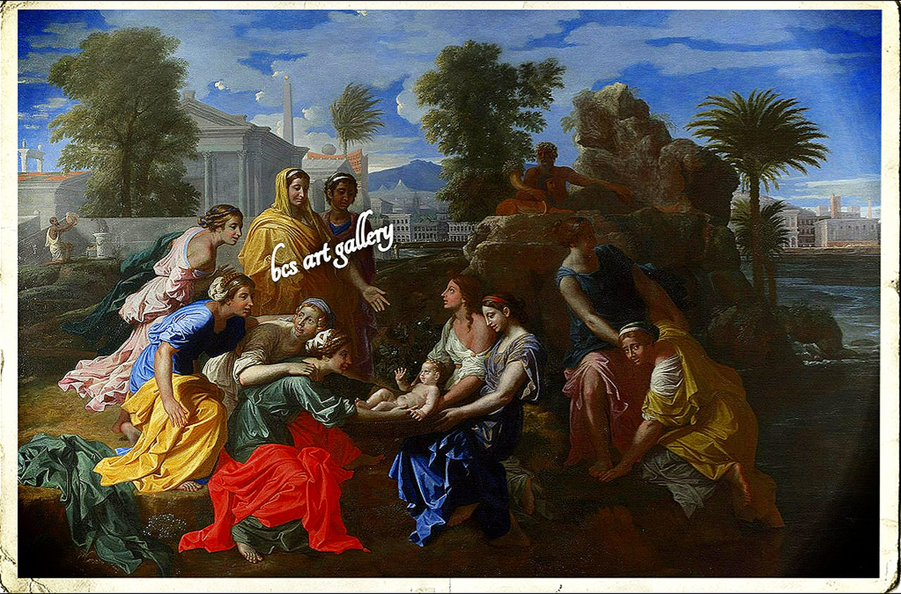 Nicolas Poussin Finding of Moses 1651 Hand Painted Oil