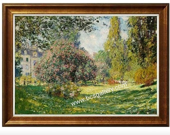 クロード・モネ、風景画、モンソー公園、1878年、美術館品質のロールド