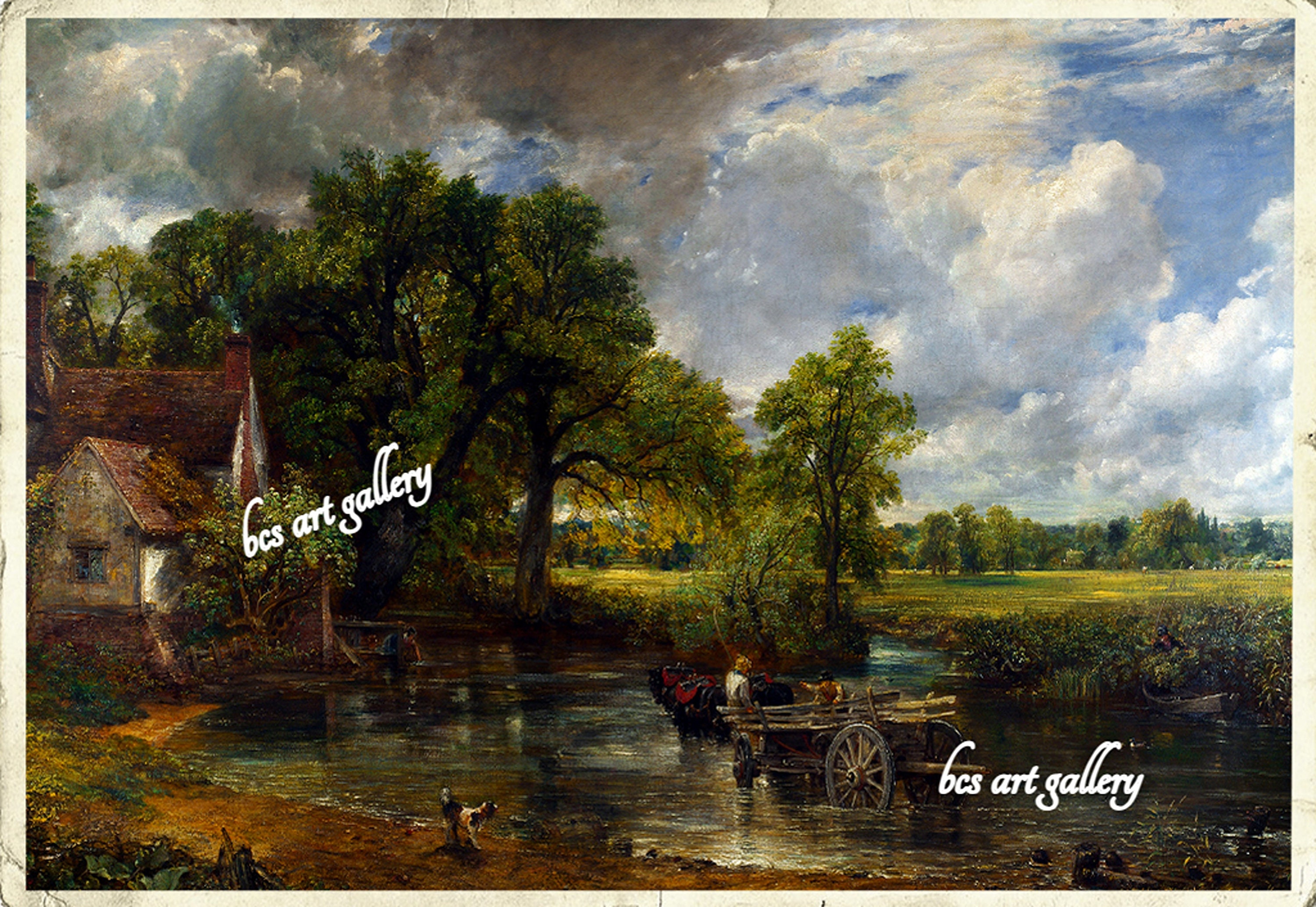 古いジョン・カンスタンブル　干し草車　複製画 干草車 【6号】 ジョン・コンスタブル 【 額縁が選べる 額入り 複製画