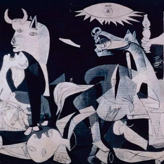 パブロ・ピカソ - ゲルニカ 1937年 美術館品質の手描き油絵複製画 反戦