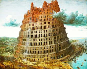 Pieter Bruegel the Elder The Tower of Babel 1563 hand painted oil reproduction perils of pride and hubris Nimrod Book of Genesis