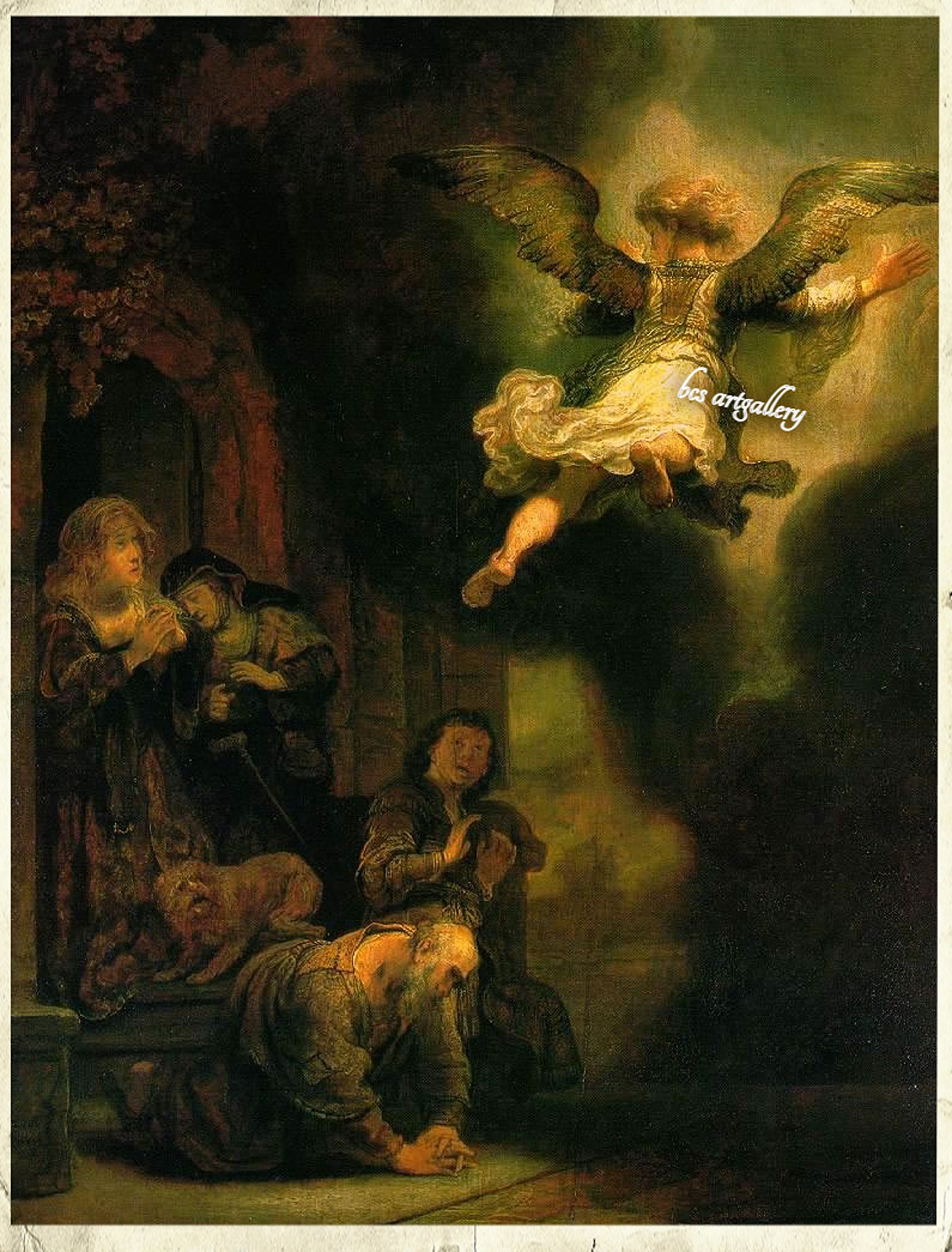 レンブラント「トビアス一家を去る大天使ラファエル」1637年 ルーブル