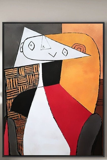 パブロ・ピカソ「座る女性」28 x 39インチ 美術館品質の手描き油絵複製