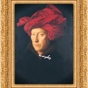 Portrait of a Man in Turban Jan van Eyck 1433 Hand Painted Oil Reproduction Van Eyck Possible Self-portrait at National Gallery London