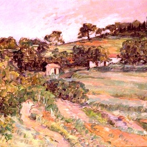 Paul Cezanne - Landscape in Provence 1875 Museum Quality Hand Painted oil reproduction Cézanne Post Impressionist Masterpiece