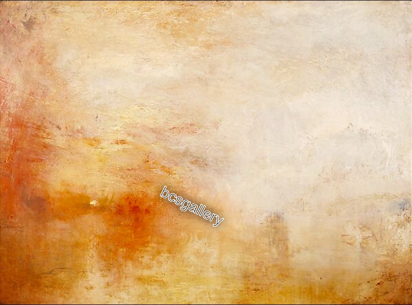 JMW Turner Sun Setting Over a Lake 1840 Museum Quality Hand Painted oil reproduction Joseph Mallord William Turner masterpiece
