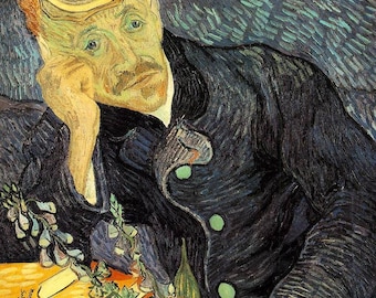 ゴッホ、ガシェ医師の肖像、リネンキャンバスの油絵複製、手作り品質