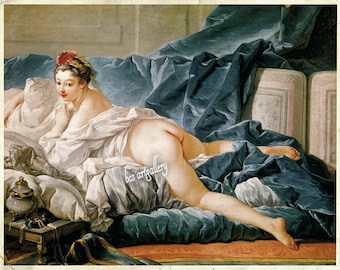 François Boucher - Odalisque brune (The Brunette Odalisque) 1745 Hand Painted oil reproduction French Rococo Exotic Romanticism in Louvre