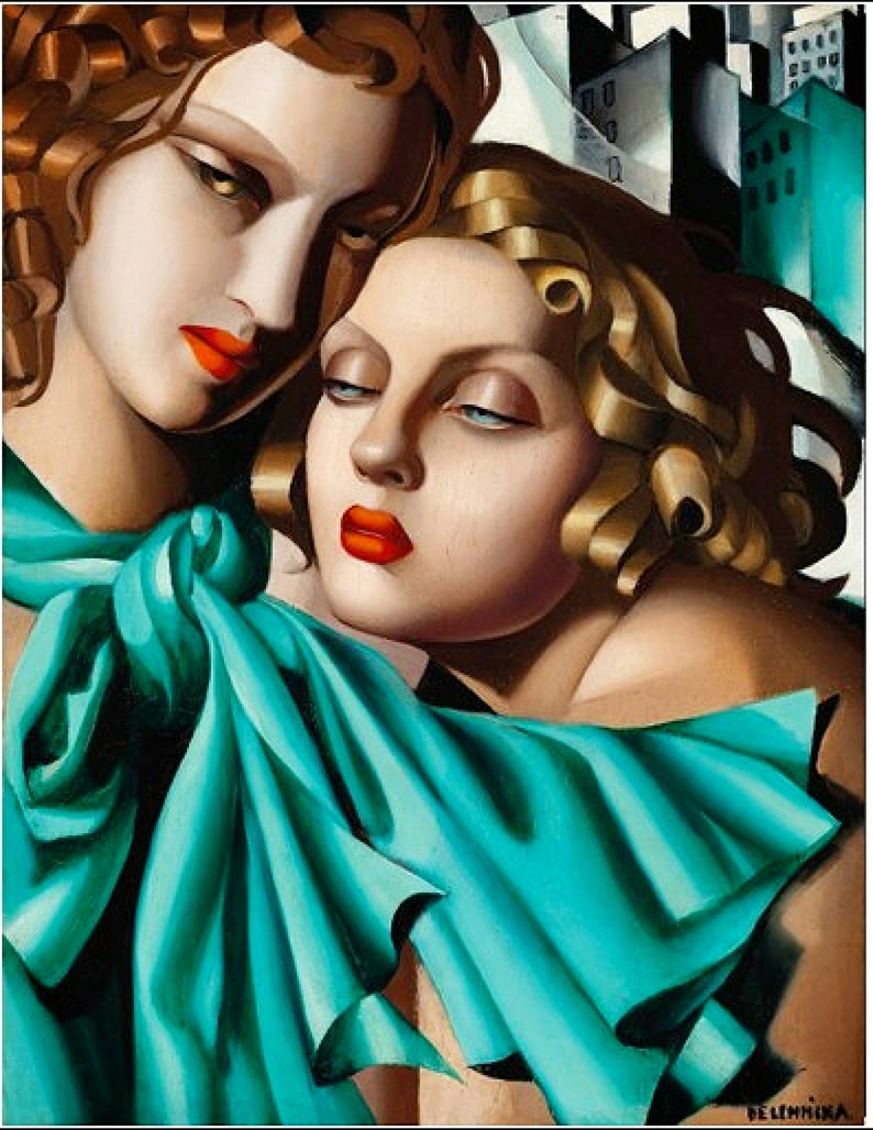 Tamara de Lempicka - Les jeunes filles 1930 Museum Quality hand painted oil painting reproduction,Polish art deco painter