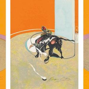Francis Bacon Study for Bull Fight Number 1-3 triptyque, qualité musée, reproduction à l'huile, décoration murale vintage art expressionniste