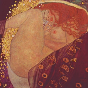 Gustav Klimt Danae Museum Quality Hand Painted oil reproduction Klimt iconic masterpiece