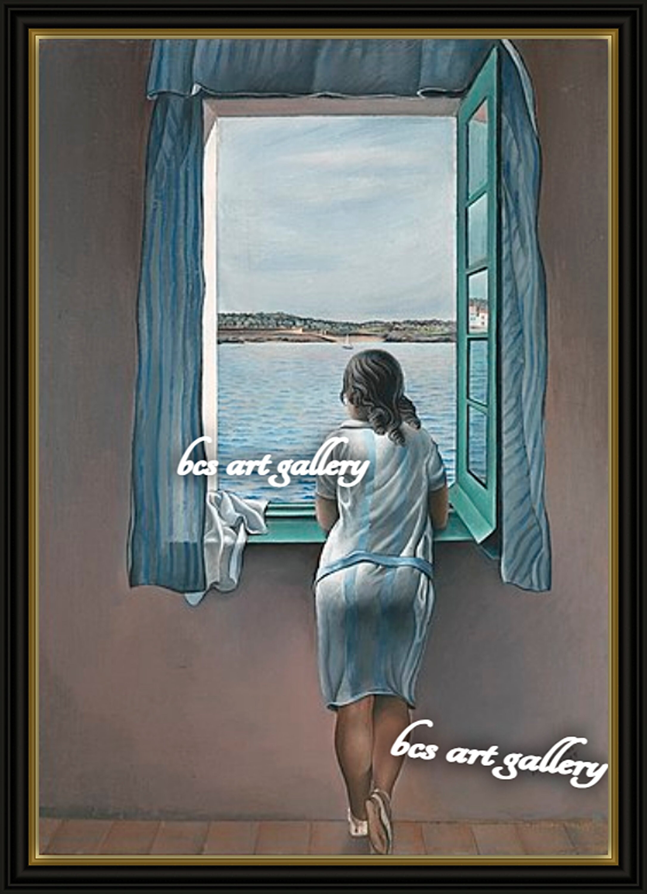 サルバドール・ダリ「窓辺の若い女性」1925年 美術館品質の手描き油絵