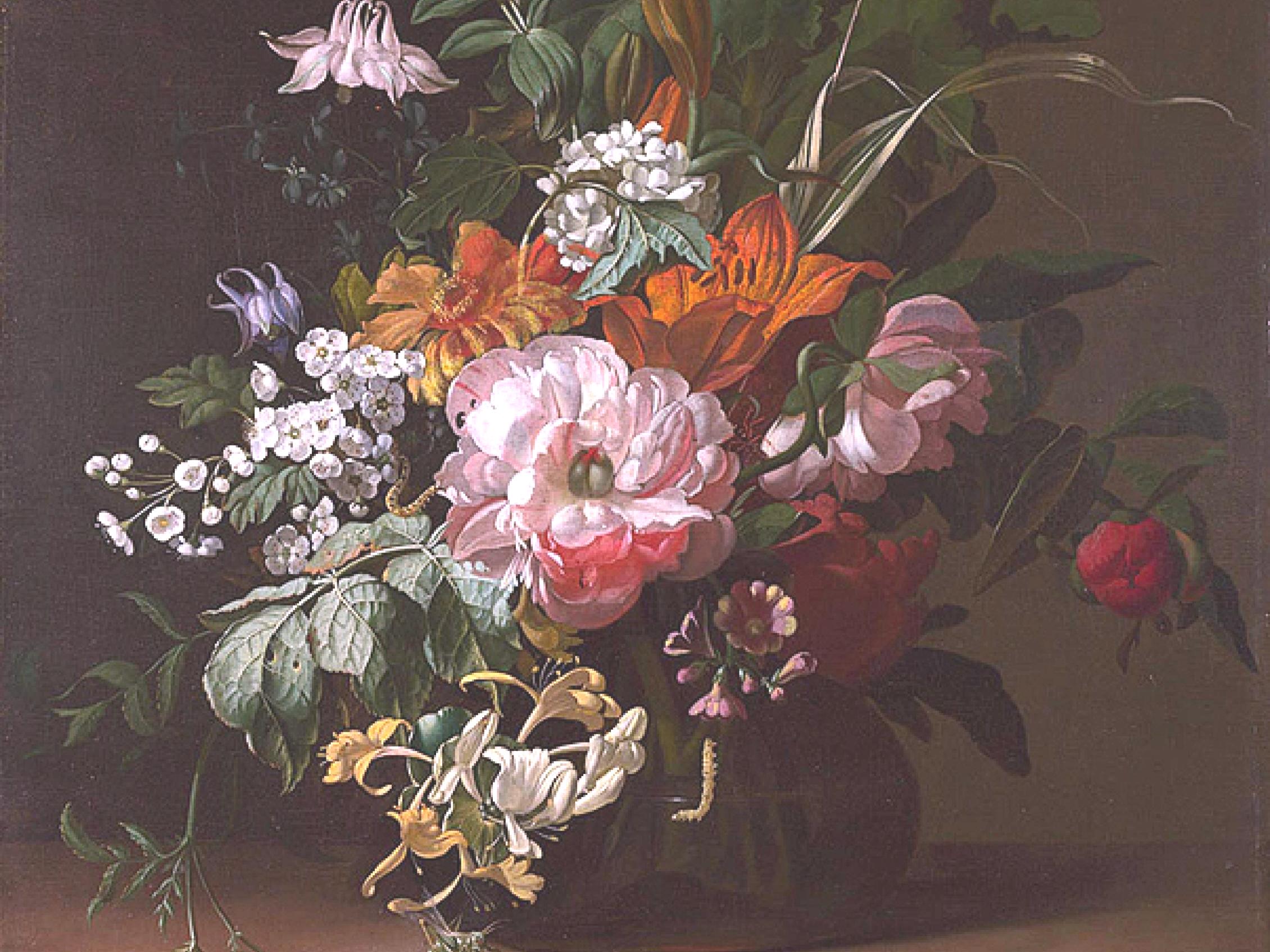 油彩複製画 | レイチェル・ルイシュ作「花瓶の花」 | オランダ黄金時代