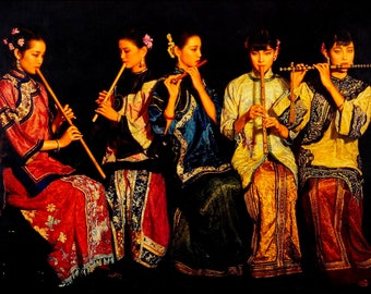 Chen Yifei - Banquet Museum Quality Hand Painted Oil Reproduction Oriental Wall Decor family gifts Personalized gifts