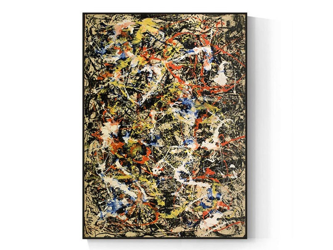 Jackson Pollock Number 5 Style Oil Painting Original Splatter Etsy
