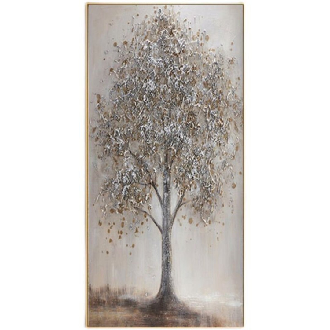Creative Silver Tree Oil Painting on Canvas,100% Hand Painted Abstract ...