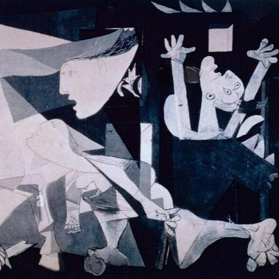 パブロ・ピカソ - ゲルニカ 1937年 美術館品質の手描き油絵複製画 反戦