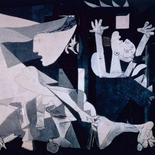 パブロ・ピカソ - ゲルニカ 1937年 美術館品質の手描き油絵複製画 反戦
