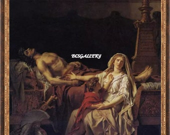 ソクラテスの死 - ジャック・ルイ・ダヴィッドの手描き油絵複製