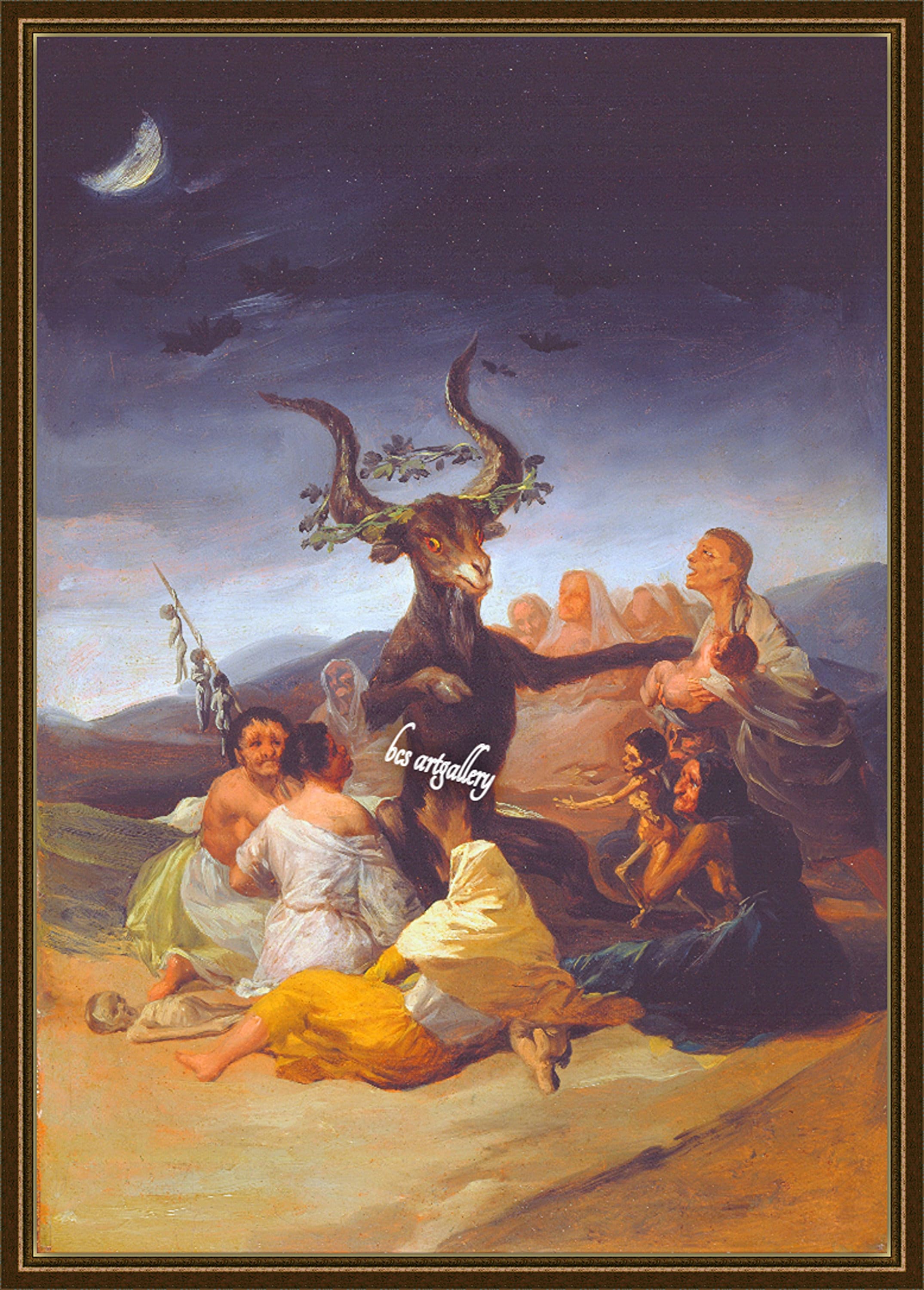 フランシスコ・ゴヤ「魔女のサバト」1797年 大きな雄ヤギ 手描き油彩
